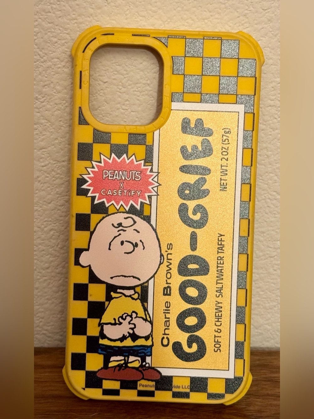 Casetify Yellow & Black Peanuts 'Good-Grief' Charlie Brown Phone Case